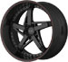 KMC KM187 GTX in Matte Black with Red Stripe finish