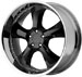 KMC KM131 Jacks and Five in Black with Polished Stainless Lip finish