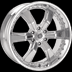Razor Six (Chrome) wheel (Style 600), 1-piece chrome plated alloy wheel