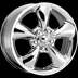 Aero Chrome wheel (Style 606), 1-piece alloy, chrome plated wheel